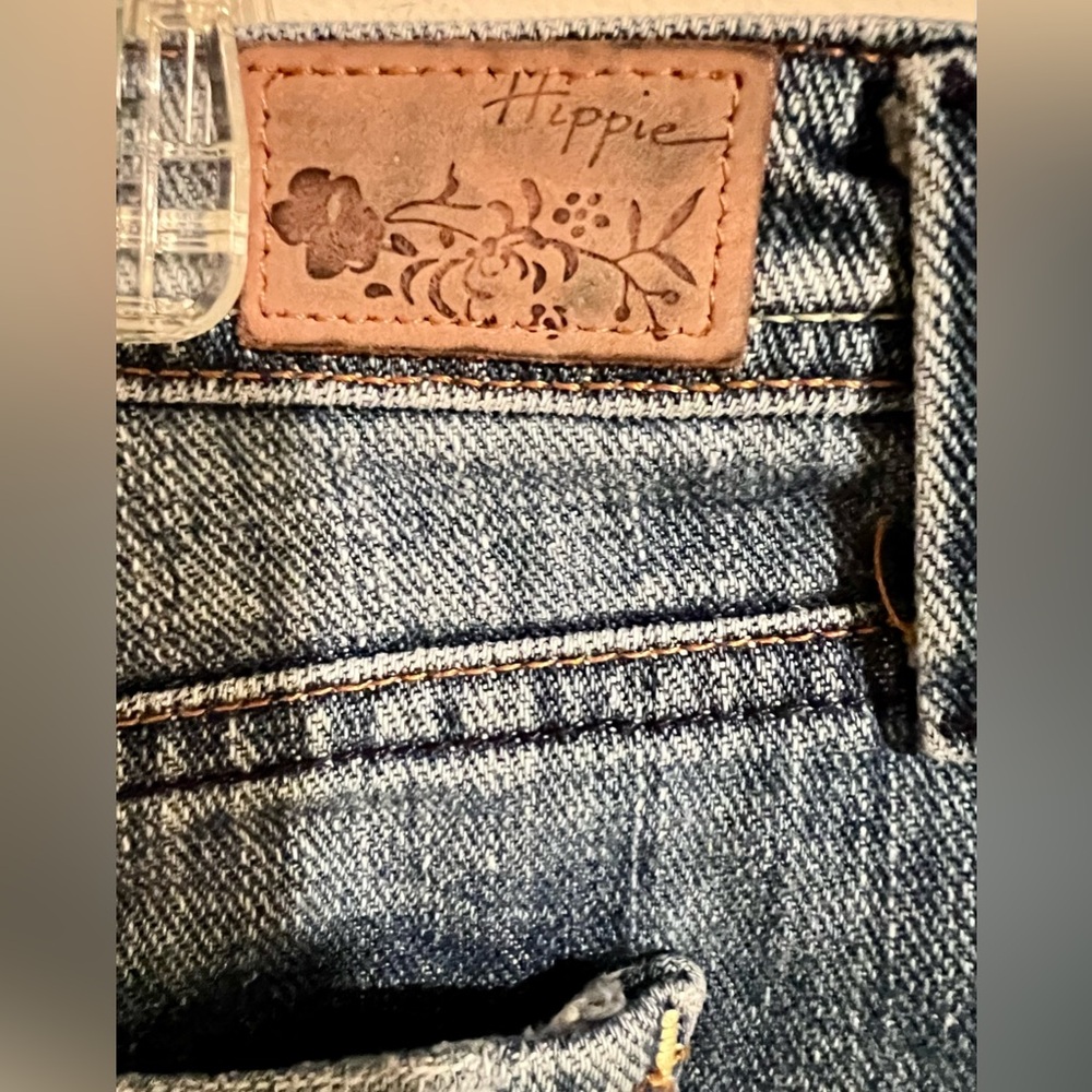 Women’s/Junior’s Vintage Hippie Brand Denim Jean Raw Hem Mini Skirt Size 27 or 5 - Picture 9 of 14